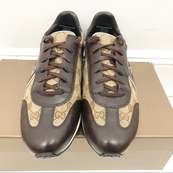 Mens Gucci Classic Sneakers GG Pattern Size 9 - Picture 6 of 8